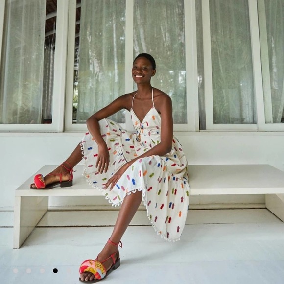 NWT Farm rio Multicolor Pineapple Midi Dress - Picture 4 of 8